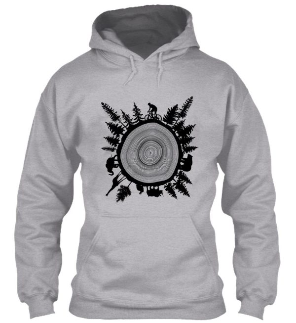 into the woods - tree ring hoodie