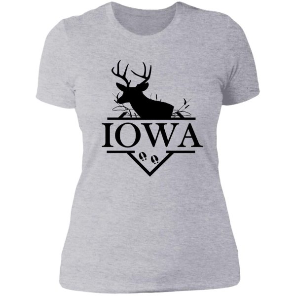 iowa-trophy buck-black lady t-shirt