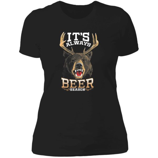 its always beer season bear deer beer lady t-shirt