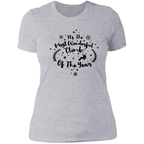 its the most wonderful climb of the year rock climbing lady t-shirt