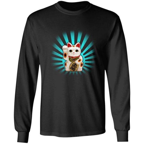 japanesechinese lucky cat (vintage distressed) long sleeve