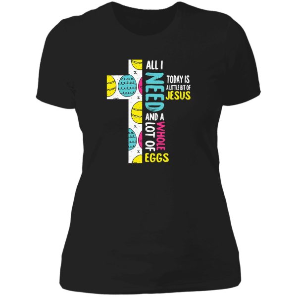 jesus easter funny egg hunting cross lady t-shirt