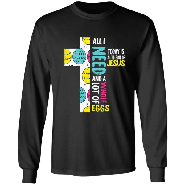 jesus easter funny egg hunting cross long sleeve