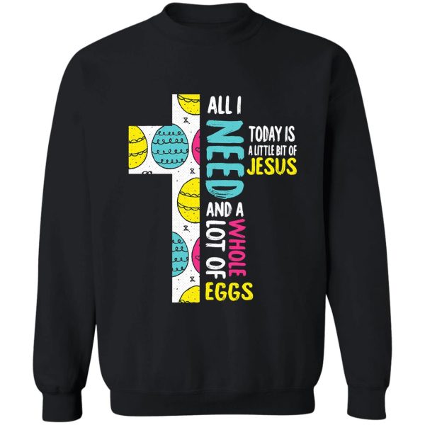 jesus easter funny egg hunting cross sweatshirt