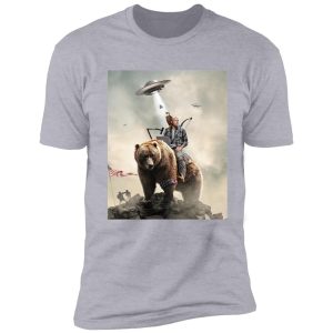 joe rogan riding a bear (+ aliens) shirt
