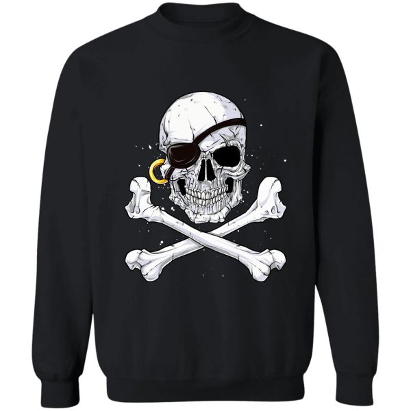 jolly roger skull & crossbones t shirt pirate tee shirt gift sweatshirt