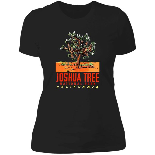 joshua tree national park vintage travel decal lady t-shirt