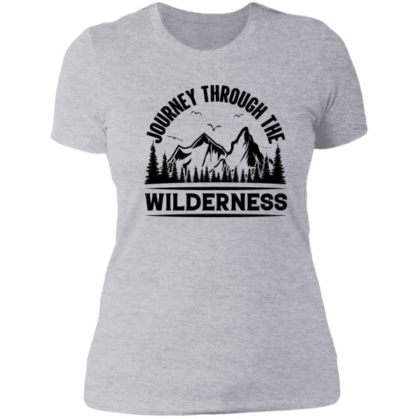 journey through the wilderness mountain trails lady t-shirt