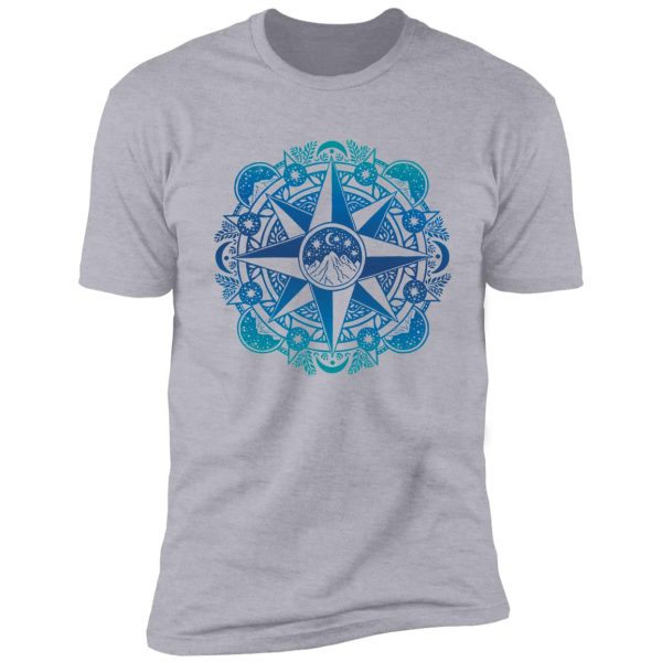 journey to moon mountain | turquoise navy ombré | mandala art shirt
