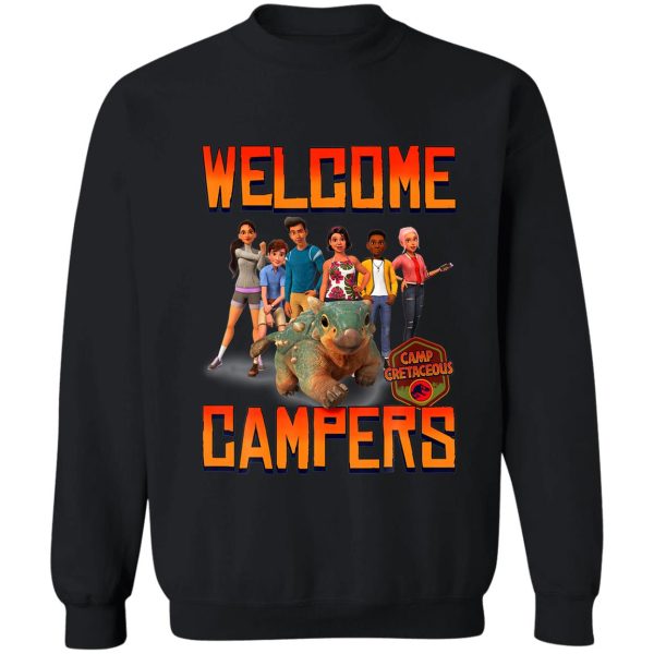 jurassic world camp cretaceous welcome campers group t shirt sweatshirt