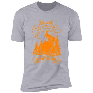 just shoot it funny hunting deer with flying pigeons shirt