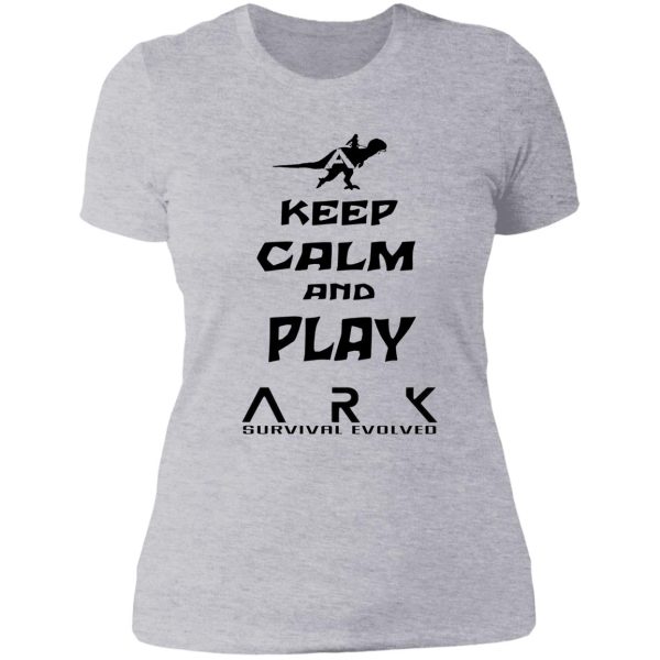 keep calm and play ark black lady t-shirt