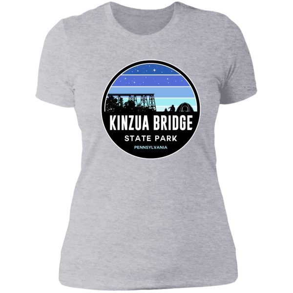 kinzua bridge state park black and blue silhouette lady t-shirt