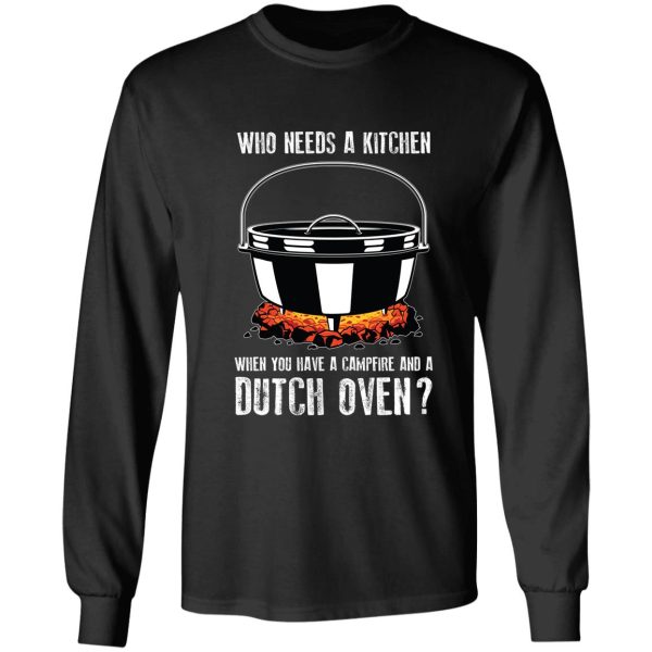 kitchen outdoor campfire cooking dutch oven print long sleeve