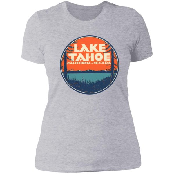 lake tahoe california nevada vintage state travel decal lady t-shirt