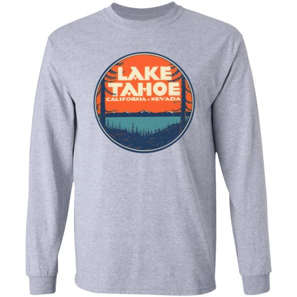 lake tahoe california nevada vintage state travel decal long sleeve