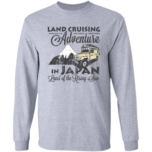 landcruising adventure in japan - curly font edition long sleeve