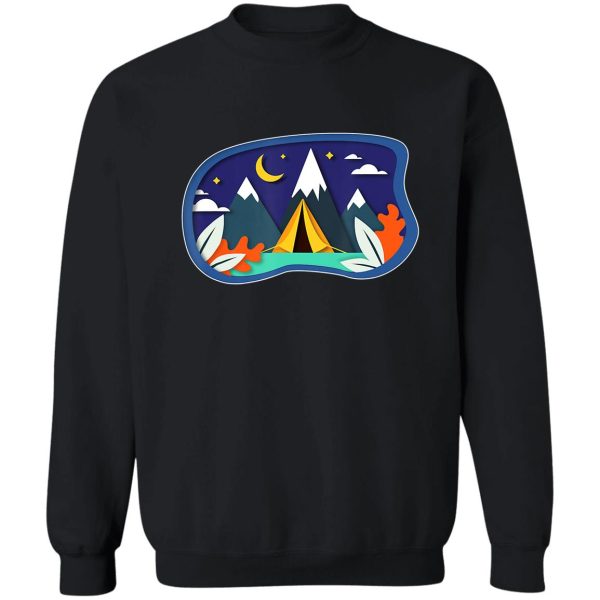 landscape camping camper campfire adventure outdoor camper funny mountain sweatshirt