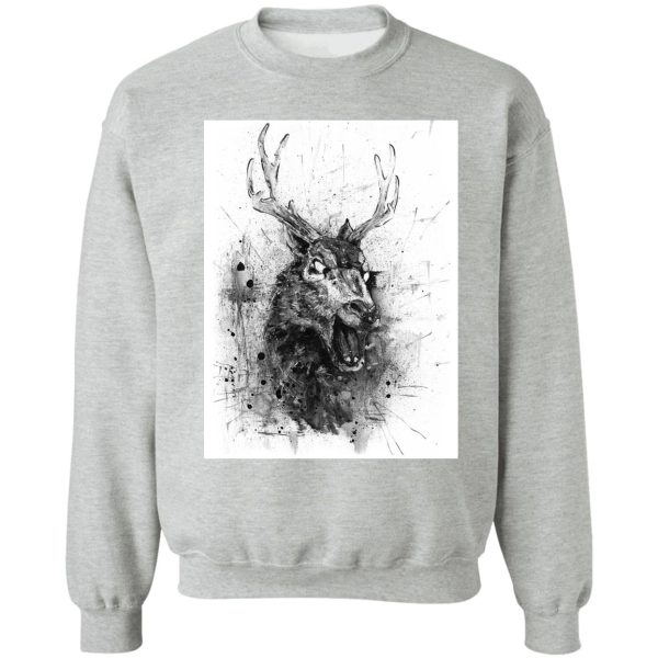 laughing deer head evil dead sweatshirt