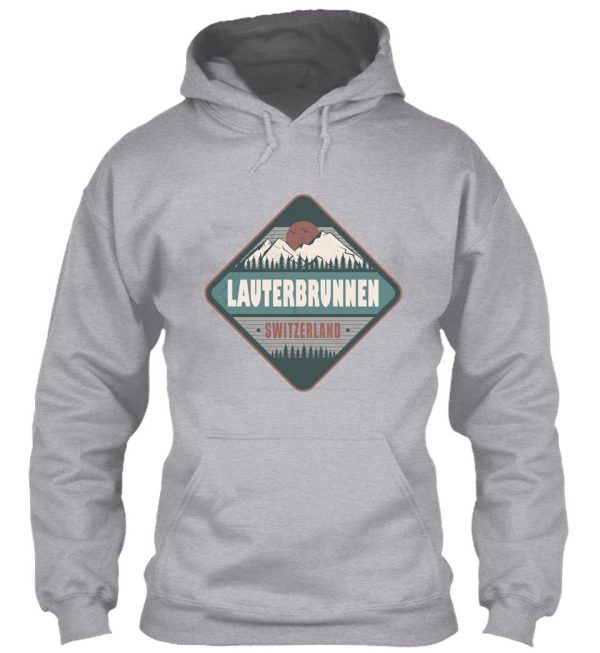 lauterbrunnen switzerland vintage hiking design hoodie