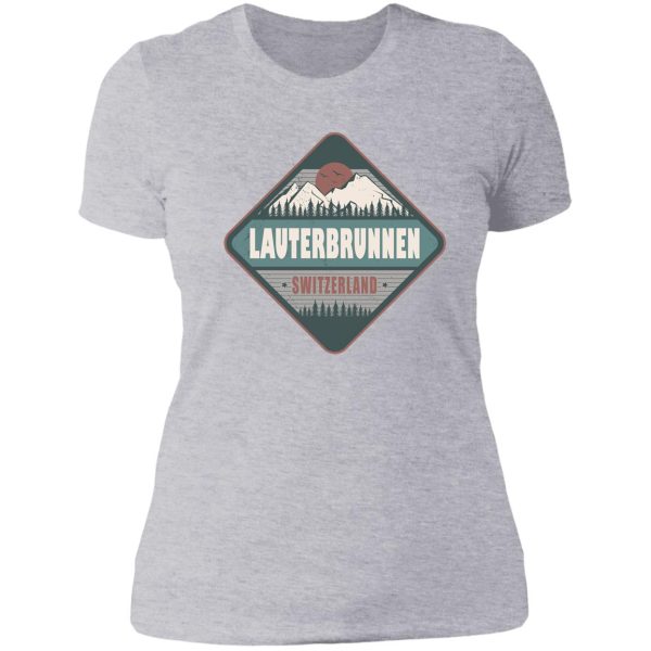 lauterbrunnen switzerland vintage hiking design lady t-shirt