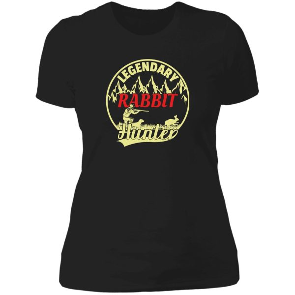 legendary rabbit hunting lady t-shirt