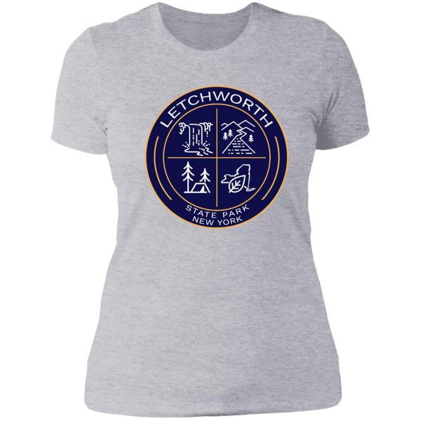 letchworth state park heraldic logo lady t-shirt