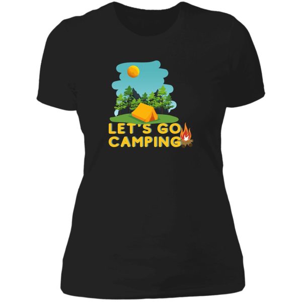 lets go camping lady t-shirt