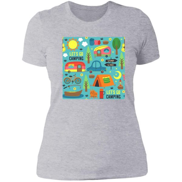 lets go camping lady t-shirt