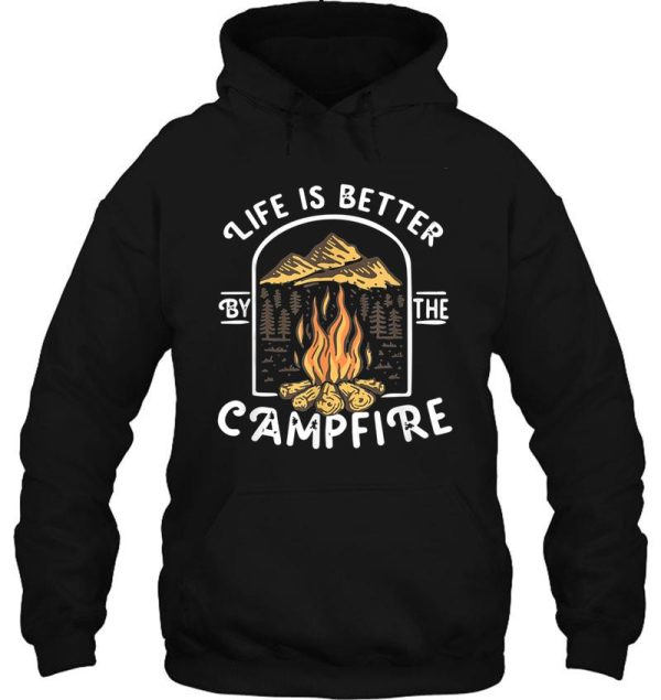 life really good around campfire camping hoodie