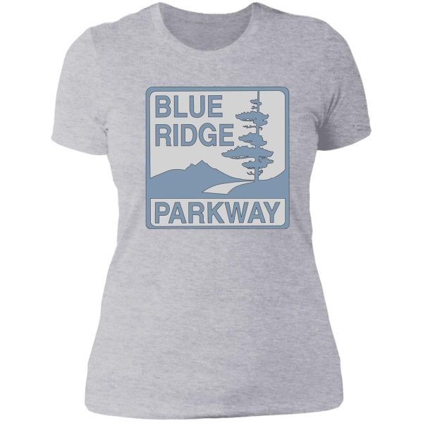 light blue blue ridge parkway sign lady t-shirt