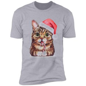 lil bub cat in santa hat shirt