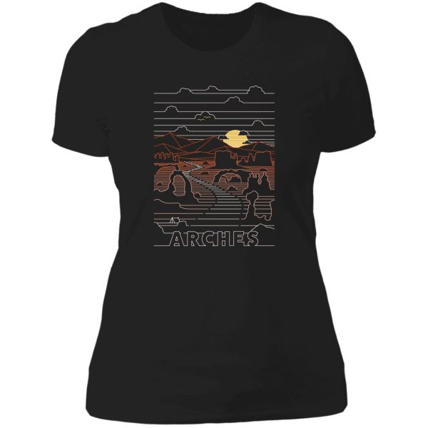 linear arches - arches national parks art lady t-shirt