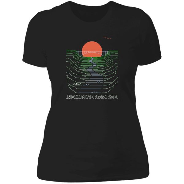 linear the new river gorge - the new river gorge national parks art lady t-shirt