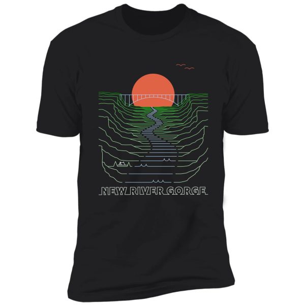 linear the new river gorge - the new river gorge national parks art shirt