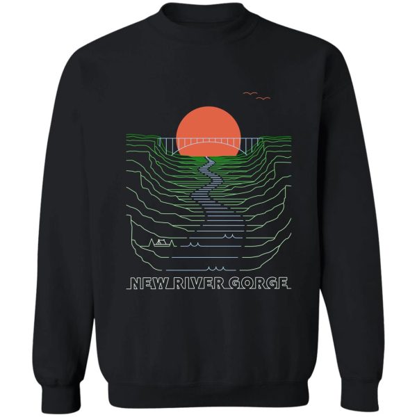 linear the new river gorge - the new river gorge national parks art sweatshirt