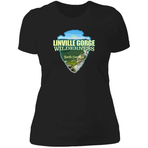 linville gorge wilderness (arrowhead) lady t-shirt