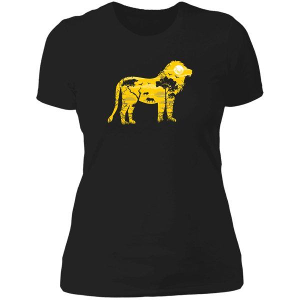 lion nature wilderness lady t-shirt