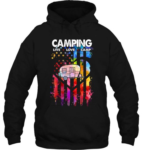 live love camp retro vintage camping tee hoodie