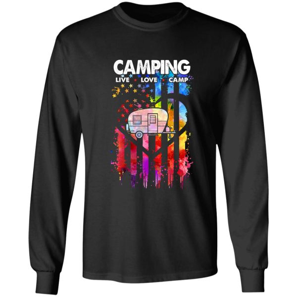 live love camp retro vintage camping tee long sleeve