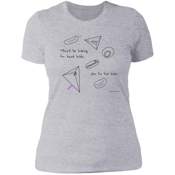 looking for hand holds... lady t-shirt