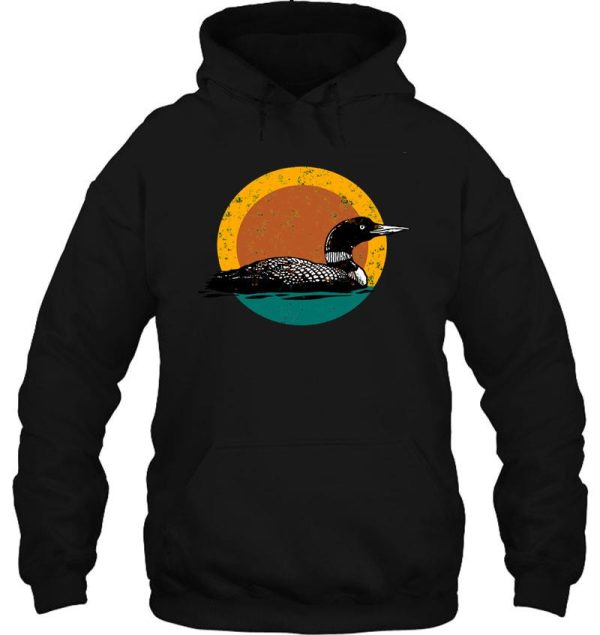 loon sunset- faded look with retro colors hoodie