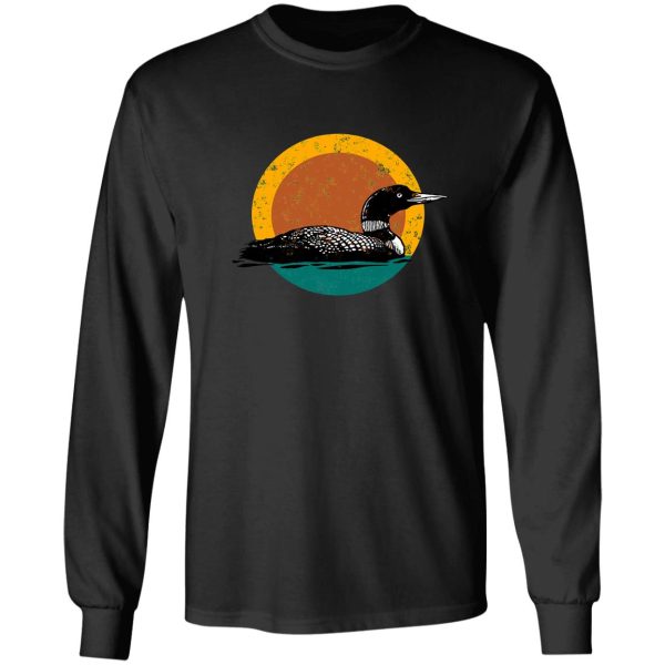 loon sunset- faded look with retro colors long sleeve