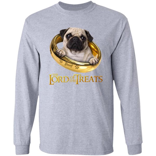 lord of the treats - funny beige pug puppy long sleeve