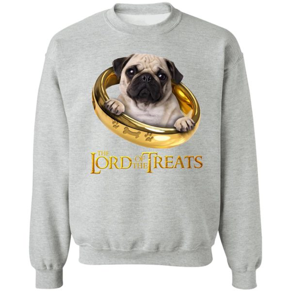 lord of the treats - funny beige pug puppy sweatshirt