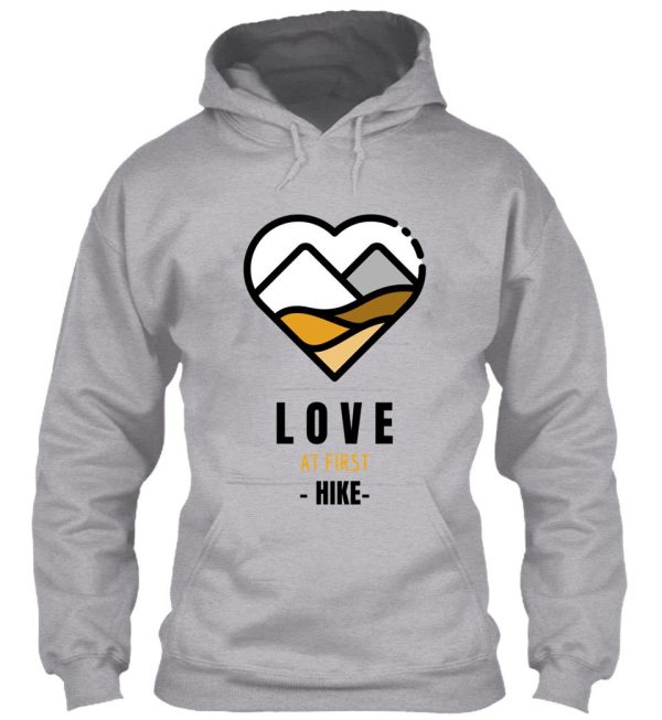 love at first hike-camping outdoor hiking gift hoodie