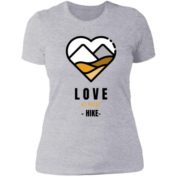 love at first hike-camping outdoor hiking gift lady t-shirt