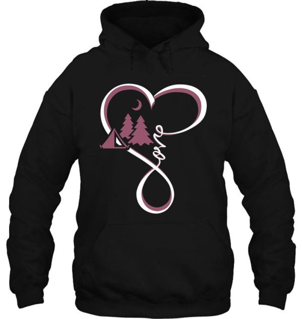 love camping heart hoodie