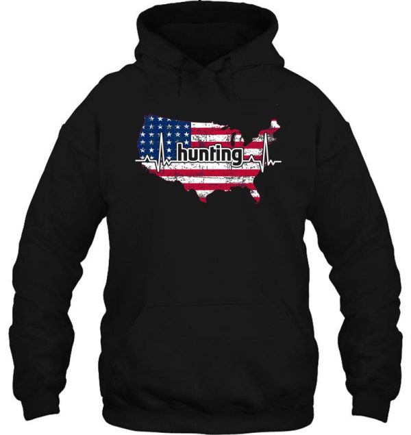 love hunting deer american flag hunter hoodie