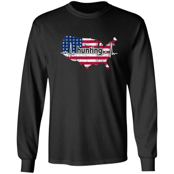 love hunting deer american flag hunter long sleeve